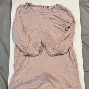 Loft Light Pink Long Sleeve Top S